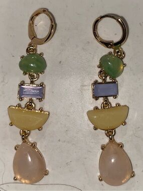 Multi-Stone Drop Earrings in Pastel Colors